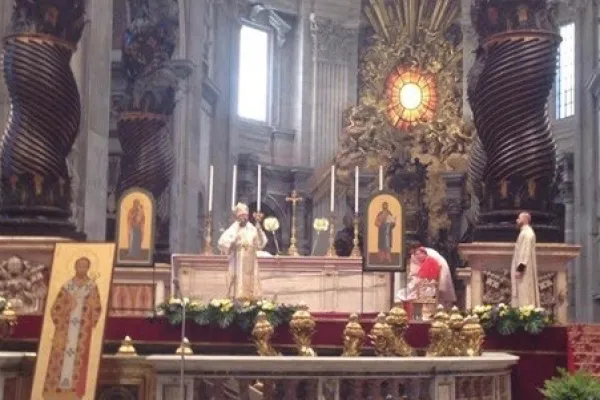 Un momento della Divina Liturgia per San Giosafat, Basilica di San Pietro, 25 giugno 2017 / Radio Vaticana 