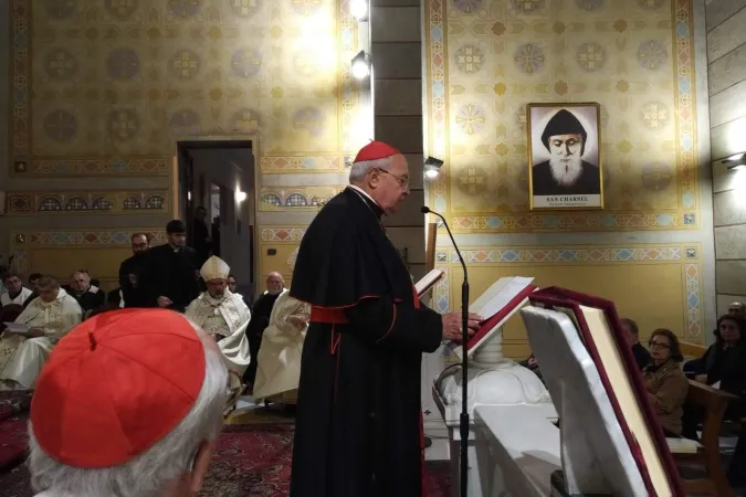 Cardinale Sandri | Il Cardinale Sandri nella Chiesa del Pontificio Collegio Maronita in Urbe al termine della Messa di suffragio del Cardinale Sfeir, 25 maggio 2019 | Congregazione per le Chiese Orientali