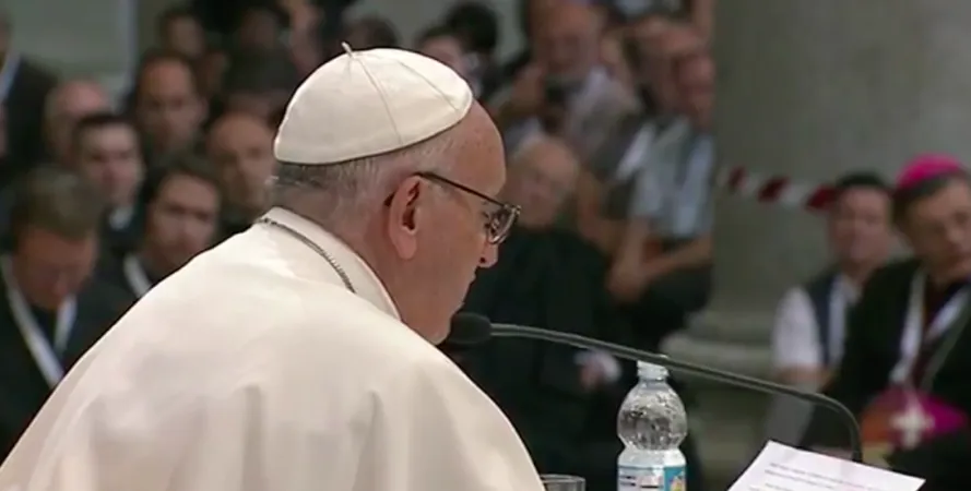 Papa Francesco tiene le meditazioni nel Giubileo dei Sacerdoti | Papa Francesco durante la meditazione in San Paolo Fuori Le Mura | CTV