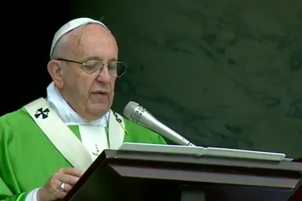 Papa Francesco durante l'omelia del Giubileo dei Disabili, piazza San Pietro 12 giugno 2016 / CTV