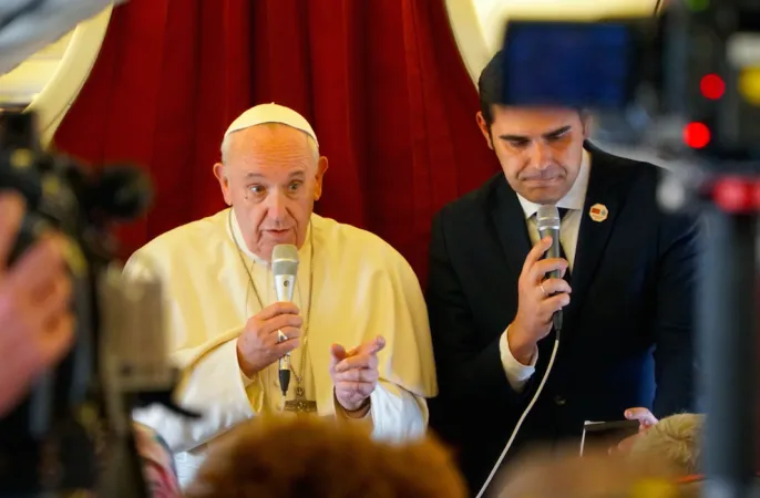 La conferenza stampa del Papa sul volo Rabat-Roma  |  | Alan Holdren CNA