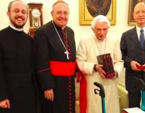 Don Pace con il Cardinale Sandri e Benedetto XVI |  | Congregazione per le Chiese Orientali