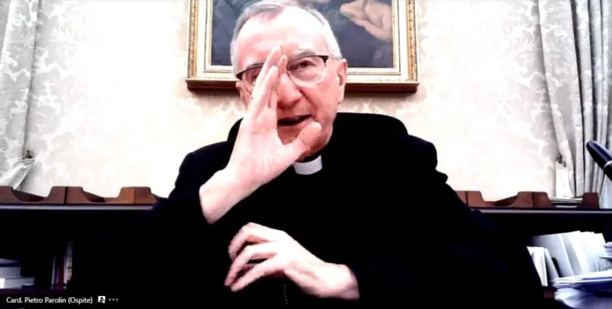 Cardinale Pietro Parolin | Il cardinale Parolin durante l'incontro con il Forum delle ONG Cattoliche, in teleconferenza, il 12 novembre  | ONG Cattoliche