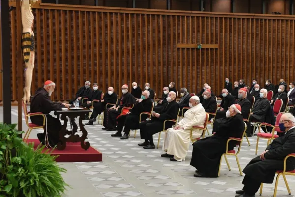 Il Cardinale Cantalamessa durante la prima meditazione d'Avvento / Vatican Media