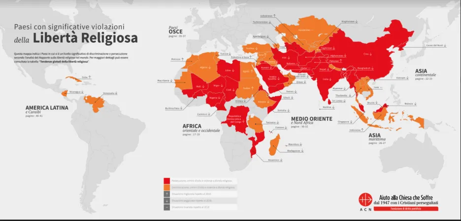 Rapporto ACS su libertà religiosa nel mondo | L'infografica della libertà religiosa nel mondo secondo il rapporto ACS 2021  | ACS Italia