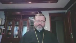 L'arcivescovo maggiore Sviatoslav Shevchuk durante il collegamento con il Pontificio Istituto Orientale, 29 marzo 2022 / Pontificio Istituto Orientale / You Tube