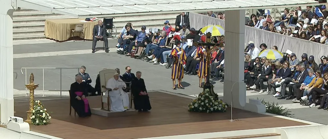 Papa Francesco, Armida Barelli | Papa Francesco durante l'udienza per il ringraziamento della Beatificazione di Armida Barelli | Vatican Media / YouTube