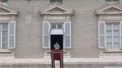 Papa Francesco dalla finestra del suo studio nel Palazzo Apostolico Vaticano / Vatican Media