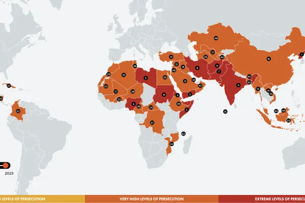 La mappa della World Watch List 2023 / Open Doors