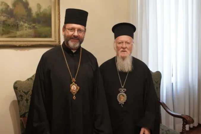 Shevchuk, Bartolomeo | Sua Beatitudine Sviatoslav Shevchuk e il Patriarca Bartolomeo I in un loro incontro del 2019 | UGCC