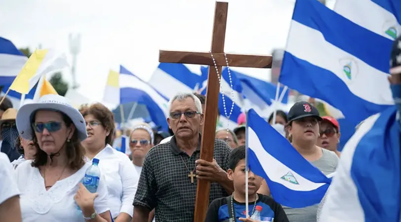 Fedeli del Nicaragua | I fedeli nicaraguensi in una manifestazione a supporto dei vescovi nel 2018 | Archivi Catholic News Agency