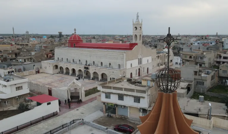 La città di Qaraqosh durante l'accoglienza di papa Francesco durante la sua storica visita in Iraq nel 2021 |  | Raghed Ninwaya/ ACI MENA