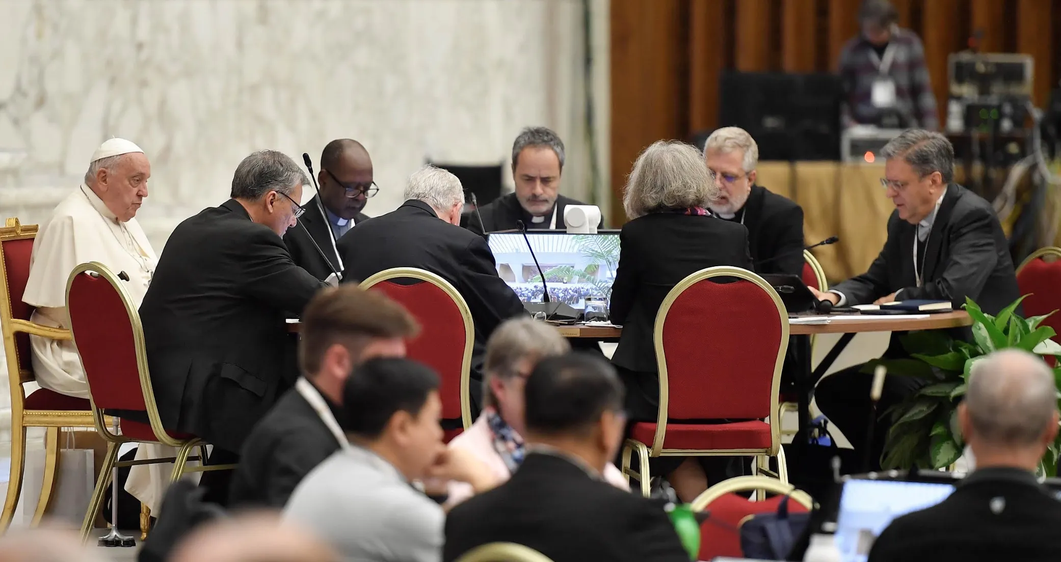 Un momento della Congreazione Generale della mattina al Sinodo