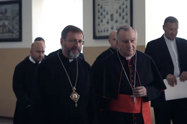 Il Cardinale Pietro Parolin e l'arcivescovo maggiore Sviatoslav Shevchuk durante i lavori a Roma del Sinodo Greco Cattolico Ucraino nel 2019 / Chiesa Greco Cattolico Ucraina