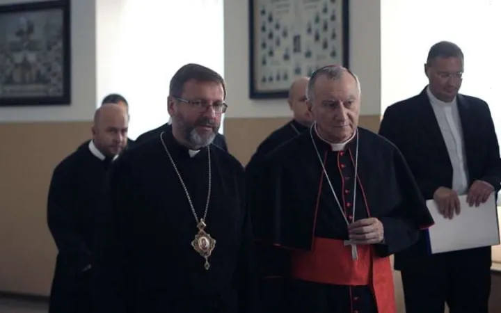 Parolin Shevchuk | Il Cardinale Pietro Parolin e l'arcivescovo maggiore Sviatoslav Shevchuk durante i lavori a Roma del Sinodo Greco Cattolico Ucraino nel 2019 | Chiesa Greco Cattolico Ucraina