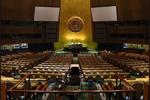 La sala dell'Assemblea Generale delle Nazioni Unite / UN