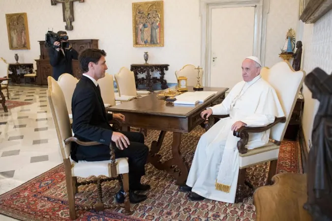 Papa Francesco e il primo ministro canadese Trudeau |  | L'Osservatore Romano, ACI Group