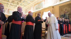 Papa Francesco saluta i membri del Pontificio Consiglio per la Promozione dell'Unità dei Cristiani, 28 settembre 2018 / Vatican Media / ACI Group