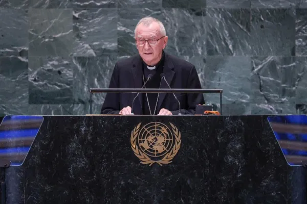 Il cardinale Pietro Parolin durante un intervento alle Nazioni Unite / Holy See Mission