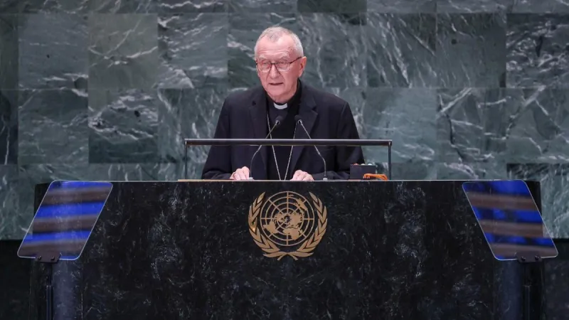 Cardinale Parolin | Il cardinale Pietro Parolin durante un intervento alle Nazioni Unite | Holy See Mission