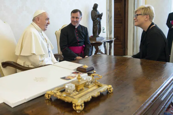 Papa Francesco e il primo ministro lituano Šimonytė / Vatican Media / ACI Group