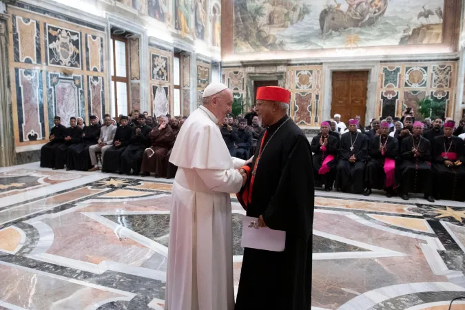 Papa Francesco e il Pontificio Collegio Etiopico | Papa Francesco incontra il Pontificio Collegio Etiopico in Sala Clementina, 11 gennaio 2020 | Vatican Media / ACI Group