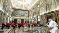 Papa Francesco nell'udienza con i volontari FIDESCO, Palazzo Apostolico Vaticano, 20 marzo 2021 / Vatican Media / ACI Group