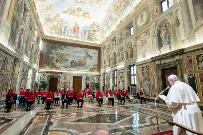 Papa Francesco, FIDESCO | Papa Francesco nell'udienza con i volontari FIDESCO, Palazzo Apostolico Vaticano, 20 marzo 2021 | Vatican Media / ACI Group