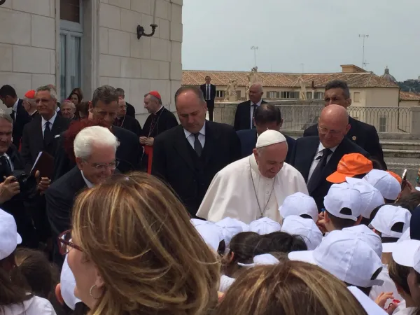 Papa Francesco al Quirinale | Papa Francesco incontra i bambini delle zone colpite dal terremoto, Quirinale, 10 giugno 2017 | Marco Mancini / ACI Stampa