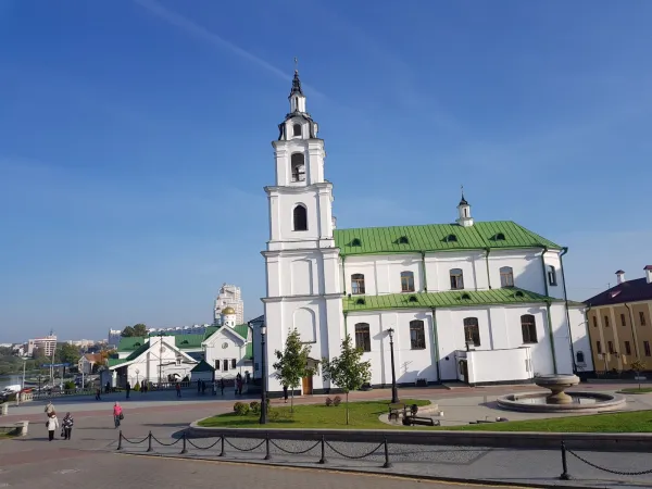 Cattedrale Ortodossa dello Spirito Santo, Minsk | Una veduta della Cattedrale Ortodossa dello Spirito Santo a Minsk. Qui i vescovi europei pranzeranno con il metropolita Pavel prima di iniziare la Plenaria | Andrea Gagliarducci / ACI Stampa 