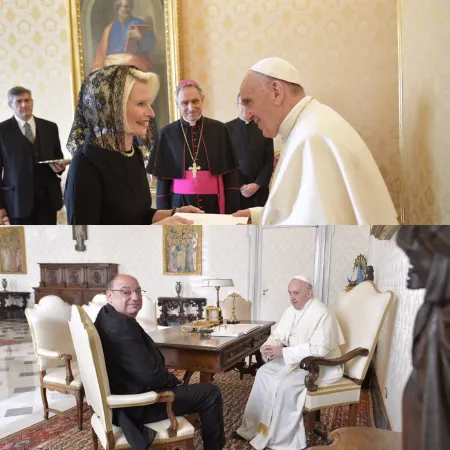 Callista Gingrich e Mahmoud Ahmed Samir Samy | Callista Gingrich e Mahmoud Ahmed Samir Samy presentano le loro credenziali a Papa Francesco, Palazzo Apostolico, 22 dicembre 2017  | L'Osservatore Romano / ACI Group