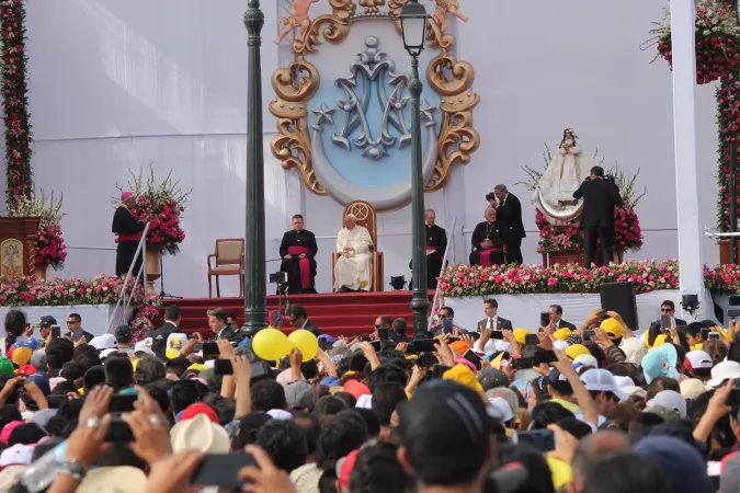 Papa Francesco in Perù | Papa Francesco in Plaza de Armas, Trujillo, Perù, 20 gennaio 2018 | Alvaro de Juana / ACI Group