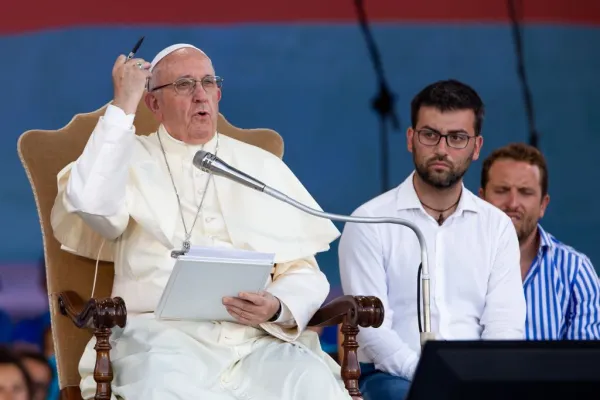 Papa Francesco durante l'incontro con i giovani al Circo Massimo, 11 agosto 2018 / Daniel Ibanez / ACI Group 