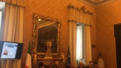 L'arcivescovo Georg Gaenswein, Prefetto della Casa Pontificia, al centro del seminario sul libro "Opzione Benedetto di Rod Dreher, Sala Aldo Moro, Camera dei Deputati, Roma, 11 settembre 2018 / VG / ACI Group