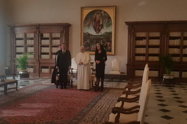 Papa Francesco e il presidente Duda, Palazzo Apostolico Vaticano, 15 ottobre 2018 / AG / ACI Group