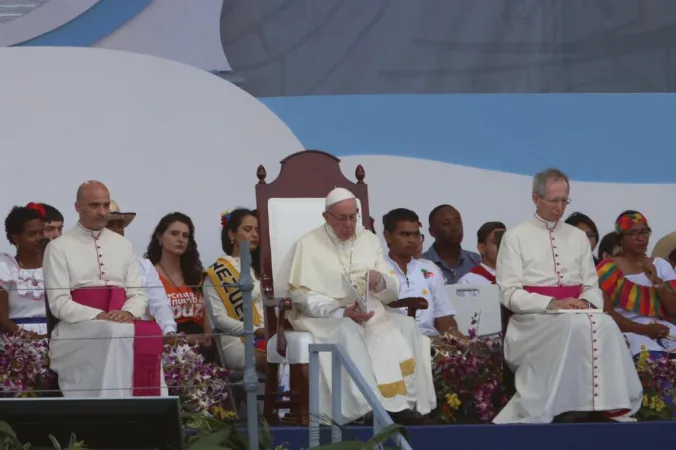 Papa Francesco, via Crucis a Panama | Papa Francesco durante la Via Crucis della GMG di Panama 2019 | Daniel Ibanez / ACI Group