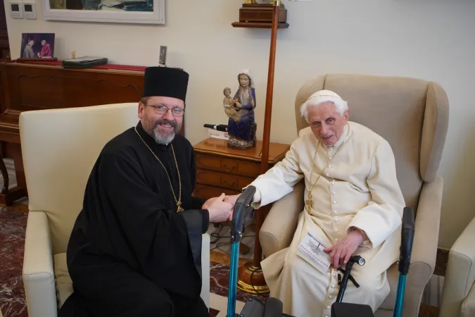 Benedetto XVI e Sviatoslav Shevchuk | Il Papa emerito Benedetto XVI con Sua Beatitudine Sviatoslav Shevchuk nel Monastero Mater Ecclesiae, 26 febbraio 2019 | su gentile concessione