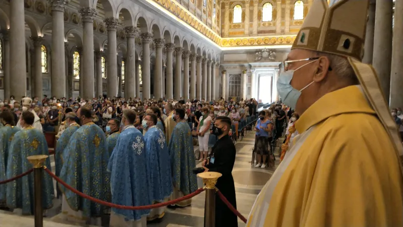 Cardinale Leonardo Sandri | Il Cardinale Leonardo Sandri durante la Divina Liturgia della Eparchia di Kosice nella Basilica di San Paolo Fuori Le Mura, Roma, 28 giugno 2021 | Congregazione per le Chiese Orientali