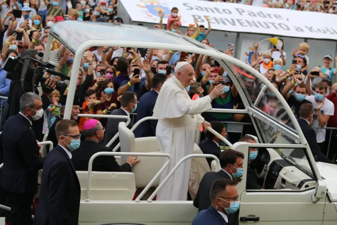 Papa Francesco a Kosice | Papa Francesco nello stadio Lokomotiva di Kosice, all'incontro con i giovani, 14 settembre 2021 | AG / ACI Group