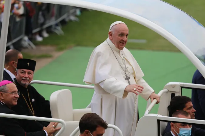 Papa Francesco a Kosice | Papa Francesco nello stadio Lokomotiva di Kosice, all'incontro con i giovani, 14 settembre 2021 | AG / ACI Group