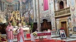 Il Cardinale Pell celebra la Messa in ricordo di Madre Angelica, chiesa di Santo Spirito in Sassia, Roma, 27 marzo 2022 / AG / ACI Group