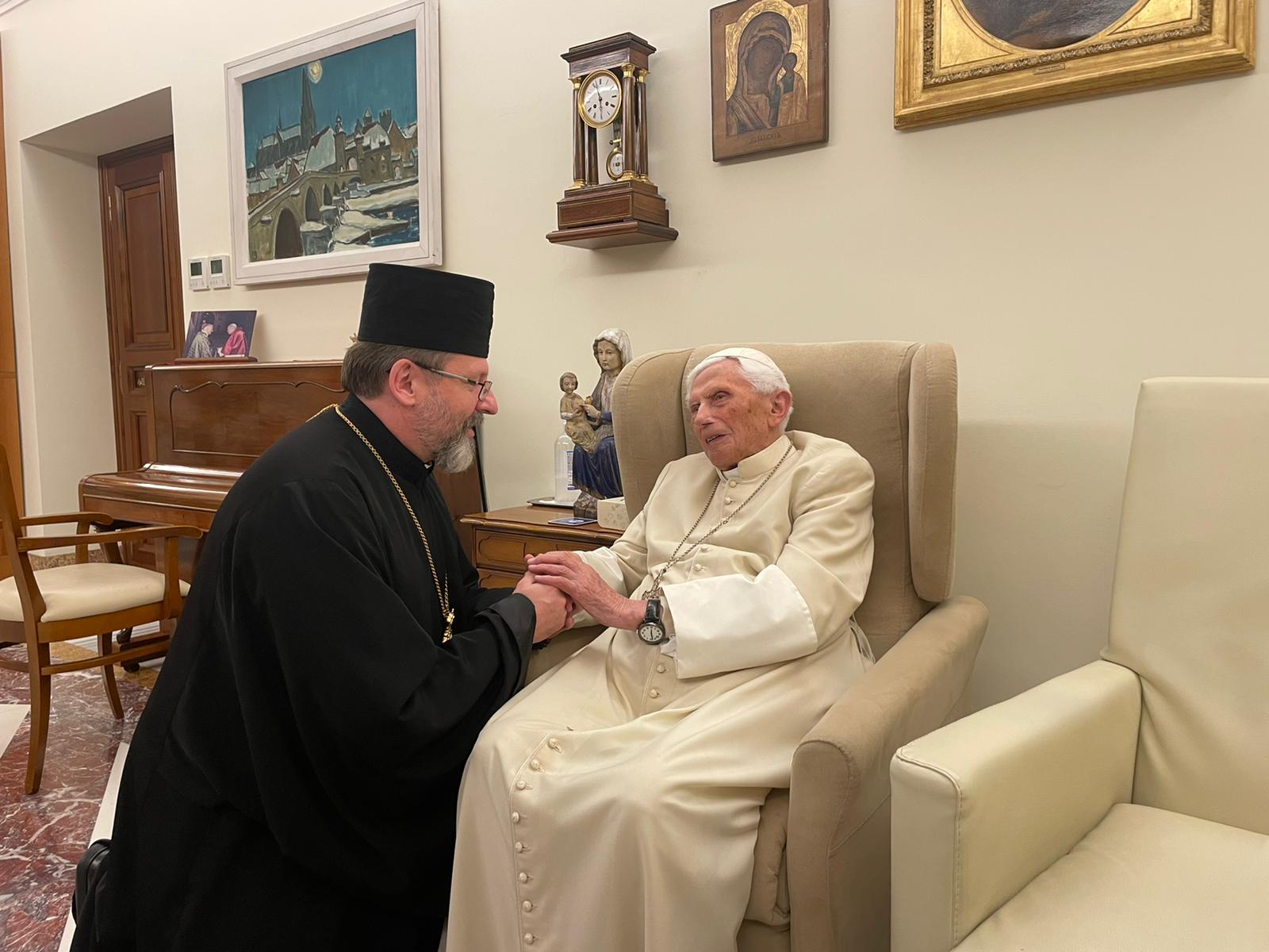 Benedetto XVI riceve nel Monastero Mater Ecclesiae Sua Beatitudine Sviatoslav Shevchuk, 9 novembre 2022 / Arcivescovado maggiore Chiesa Greco Cattolica Ucraina