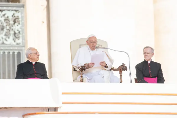 Papa Francesco durante l'udienza generale / Daniel Ibanez / ACI Group