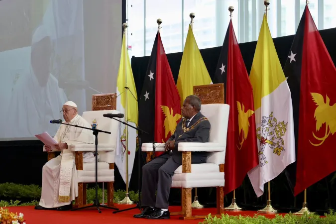 Papa Francesco, Papua Nuova Guinea | Papa Francesco si rivolge alle autorità civili di Papua Nuova Guinea, APEC Haus, Port Moresby, 7 settembre 2024 | Daniel Ibanez / ACI Group