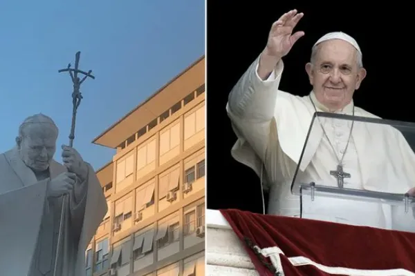 Ospedale Gemelli. Foto: Courtney Mares / CNA. Papa Francesco all'Angelus. Foto: Vatican Media
 / Ospedale Gemelli. Foto: Courtney Mares / CNA. Papa Francesco all'Angelus. Foto: Vatican Media
