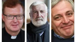 Da sx a dx: padre Hans Zollner, Monsignor Giuseppe Lorizio, padre Giulio Albanese / PD